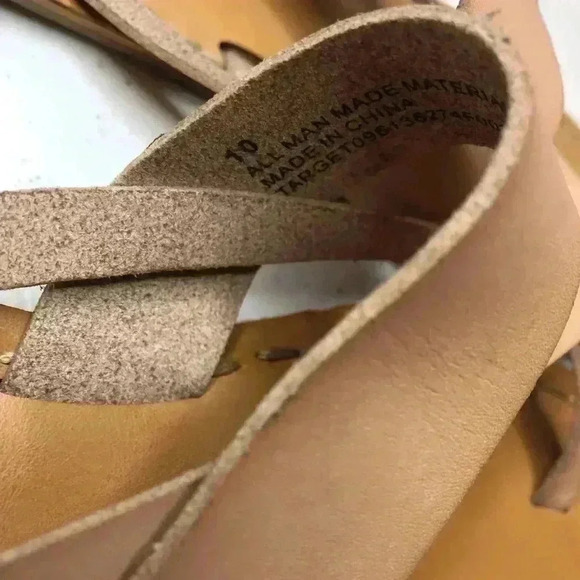 Mad Love Women’s 10 Peach Toe Loop Slide on Flat Sandals - Picture 4 of 5